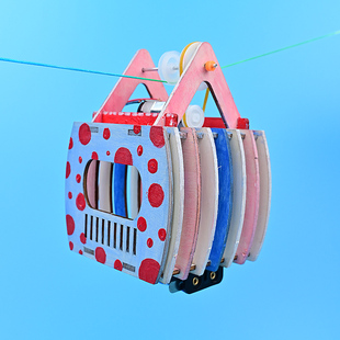 观光缆车儿童木制手工DIY拼装科技小制作趣味STEAM教育科学小实验