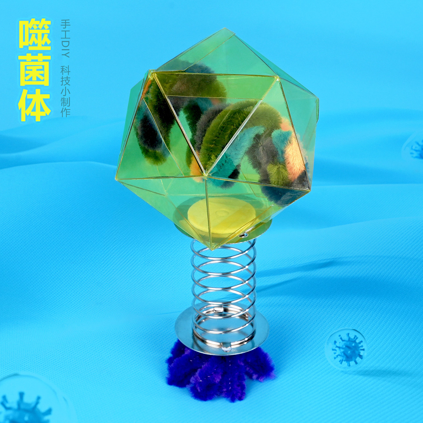 噬菌体模型小学生益智生物科学实验教具科技小制作科创材料包