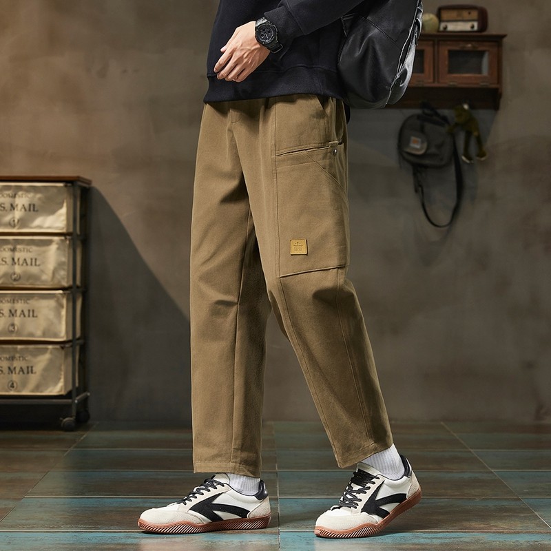 唐狮休闲裤男款2025秋季新款潮流锥形裤子宽松显瘦百搭小脚哈伦裤