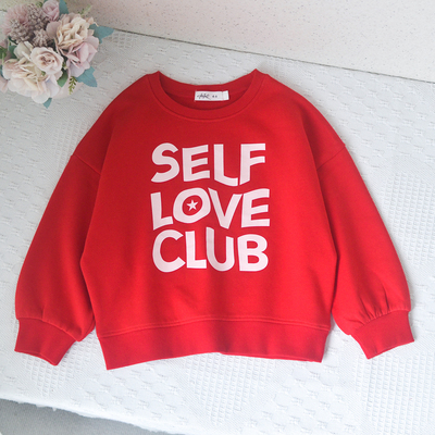 欧单4-12女童秋冬薄绒套头卫衣