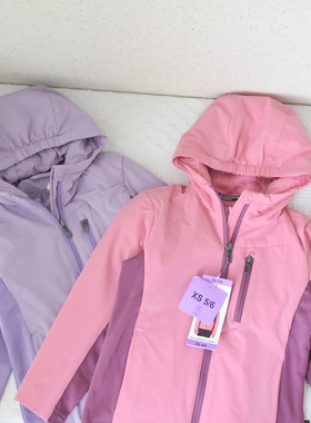 美单专业滑雪~5-16女童宝宝连帽运动保暖上衣中大童秋冬运动外套