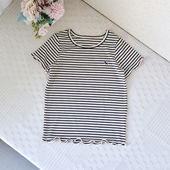 柔软体恤衫 韩国小狗 短袖 T恤中大童夏季 120 150女童纯棉条纹修身