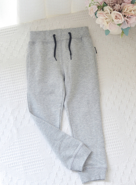 欧单~1-4女童女宝宝百搭卫裤女婴儿春秋长裤灰色黑色可调腰长裤子