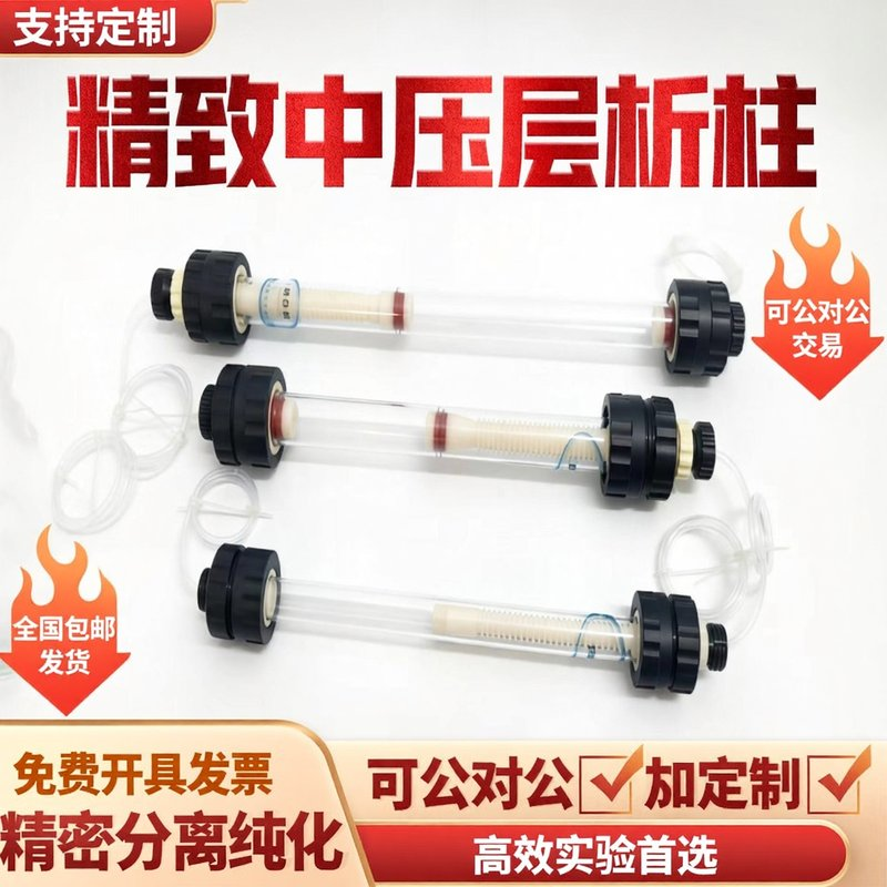 玻璃层析柱 精致蛋白纯化层析柱 带转换接头液相色谱离子交换凝胶
