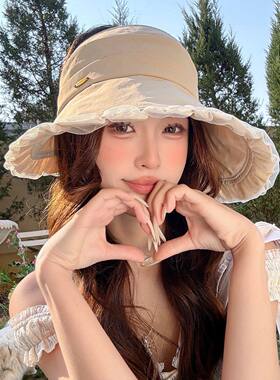 新款遮阳渔夫帽高级感夏季出行百搭显脸小户外出游可折叠盆帽