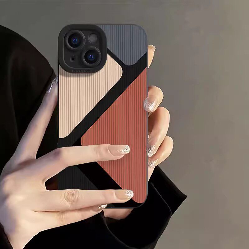 方格色块适用iPhone苹果13手机壳17pro新款16/15promax男女款12高级感14/11/xr/xs全包8plus/7防摔6s套2025