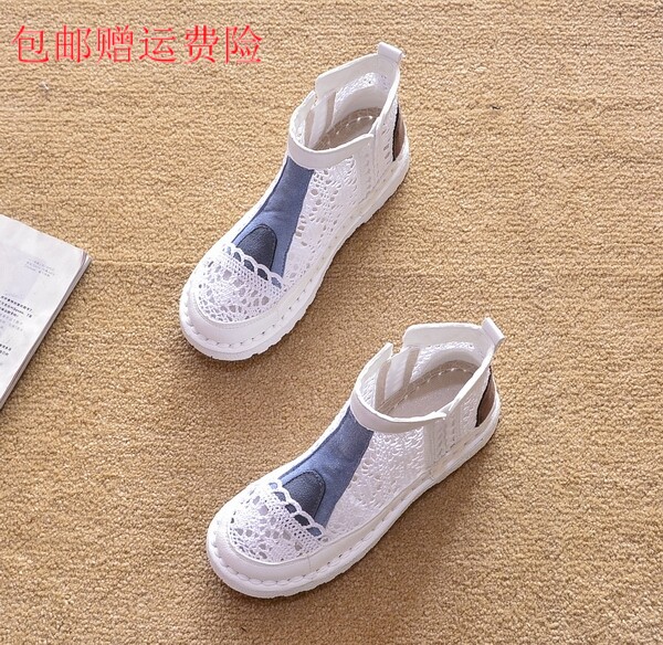 包邮2026新款外贸春秋平跟短靴单靴平底马丁靴洞洞短筒踝靴女靴子