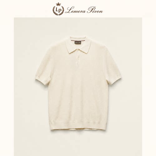Lemora Pivon意式夏季新款天丝亚麻混纺透气凉感LP针织短袖POLO衫