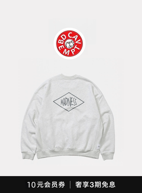 [5折现货]BD CAVEMPT余文乐同款经典菱形印花圆领套头纯棉卫衣男