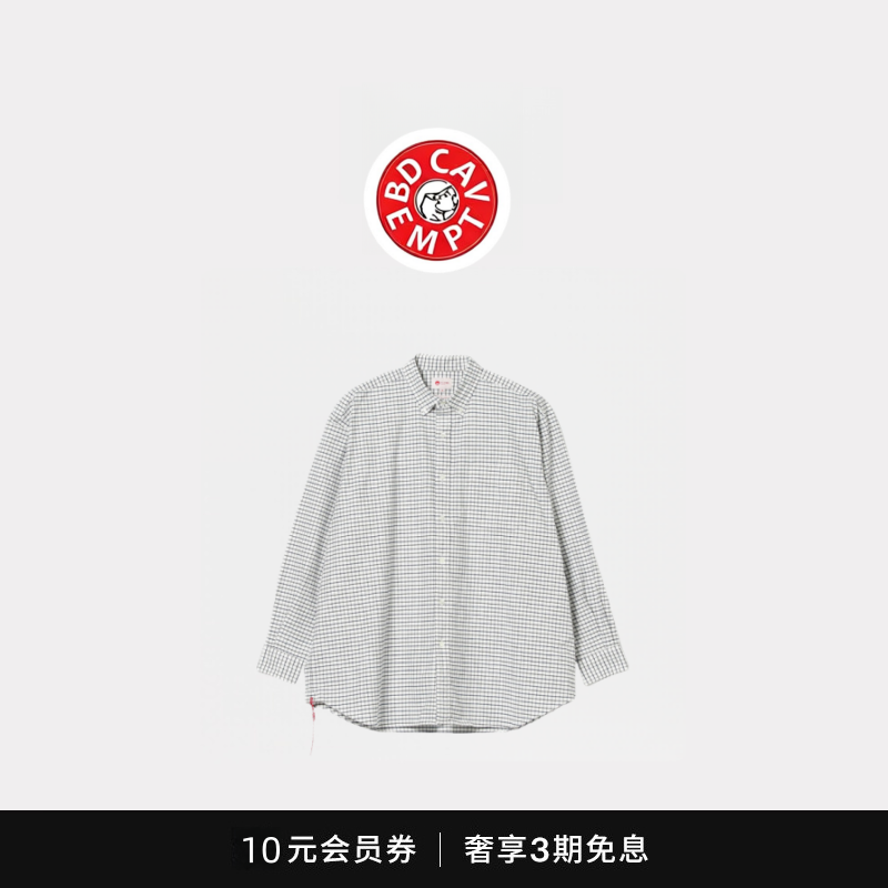 [5折现货]BD CAVEMPT Button 日本制 红绳格子纹休闲宽松长袖衬衫,男装,大码上装,淘宝优惠券,粉丝福利购,淘宝优惠卷