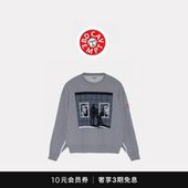 CAVEMPT日系潮牌复古白条纹女人圆领卫衣男女情侣 5折现货