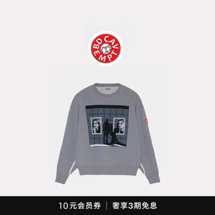 [5折现货]BD CAVEMPT日系潮牌复古白条纹女人圆领卫衣男女情侣