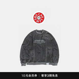 [5折现货]BD CAVEMPT日系潮牌伊势丹破坏水洗做旧宽松圆领卫衣