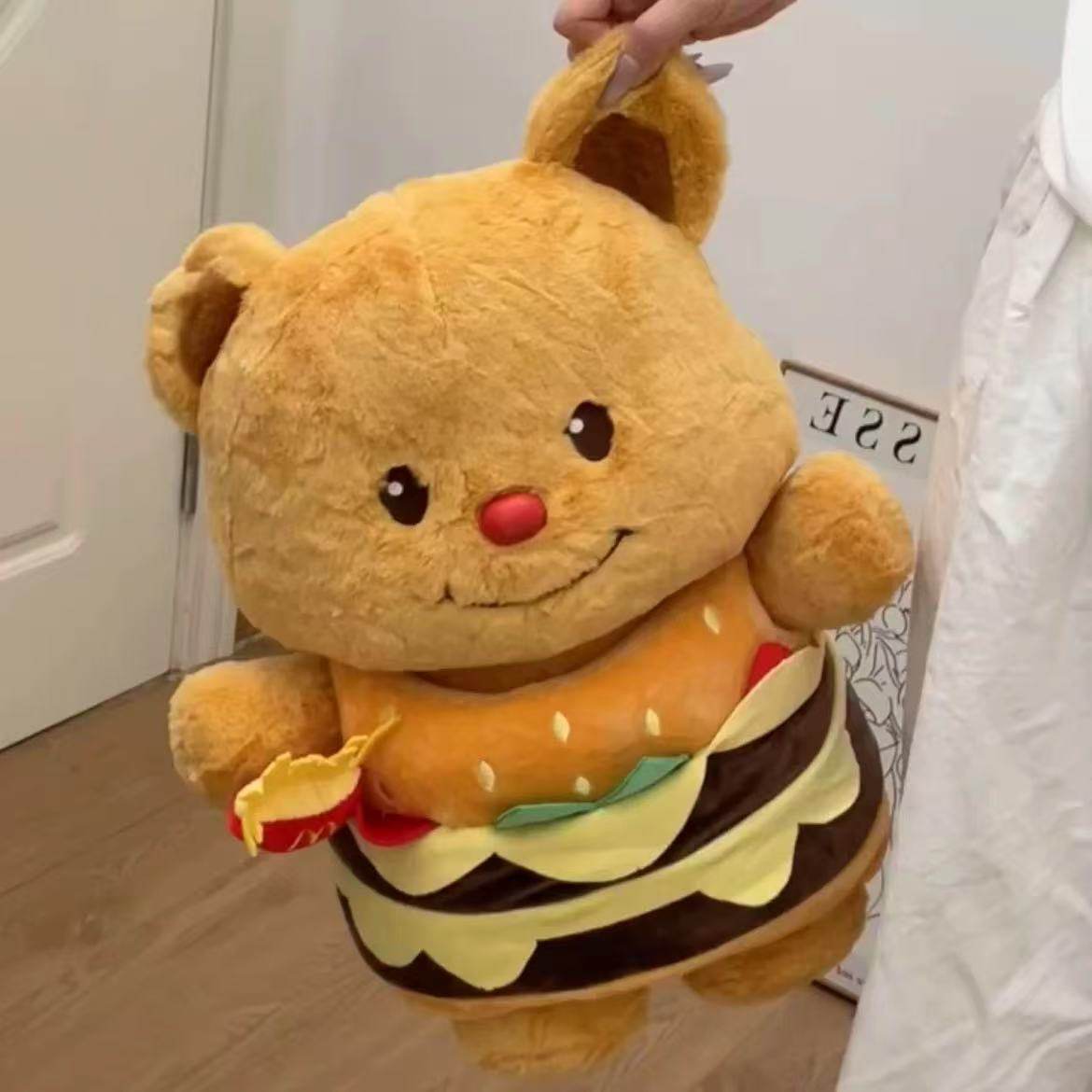 汉堡黄油小熊公仔可爱呆萌送宝贝