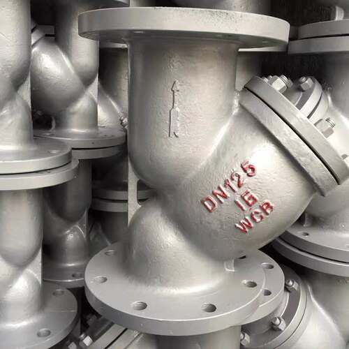 GL41H-16C 铸钢法兰蒸汽Y型过滤器DN25 32 40 50 65 80 DN100 150