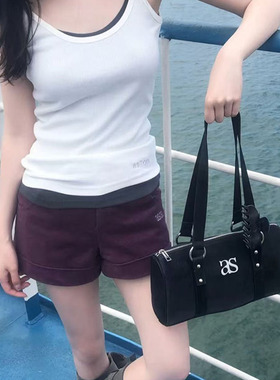 韩系小众ASON枕头包牛皮设计感复古百搭通勤单肩腋下笔筒手提包女