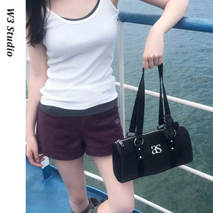 韩系小众ASON枕头包牛皮设计感复古百搭通勤单肩腋下笔筒手提包女