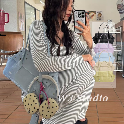333Studio韩国小众铆钉翻盖托特包y2k辣妹Kira通勤单肩包
