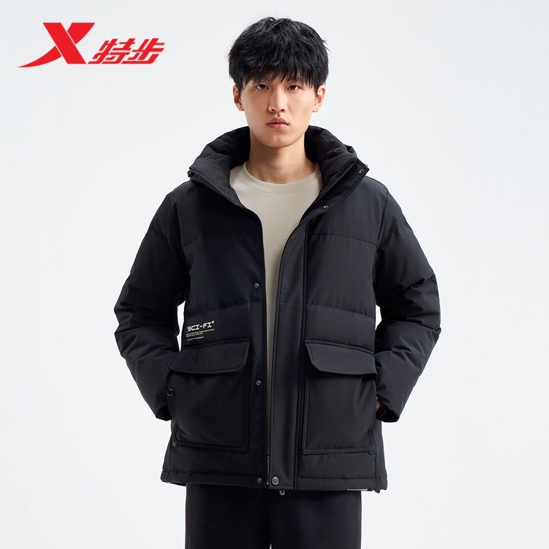 特步未来构想羽绒服男款秋冬季新款加绒加厚保暖外套976429190245