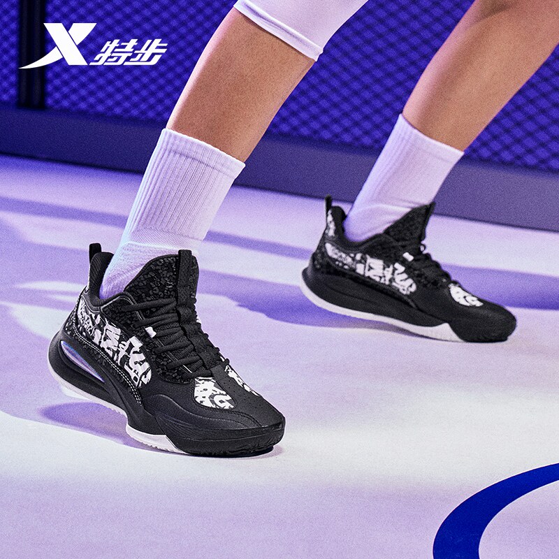 特步篮球鞋轻羽6TD-V2系列2025冬季新款实战运动鞋男975419120003