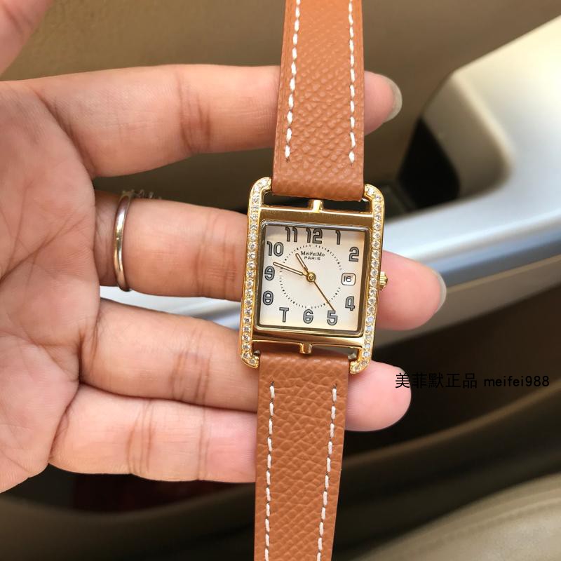 经典复古小方表金荔枝纹h表手表