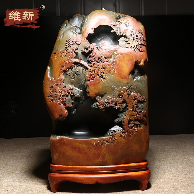 名师作品老坑砚台天然原石歙砚