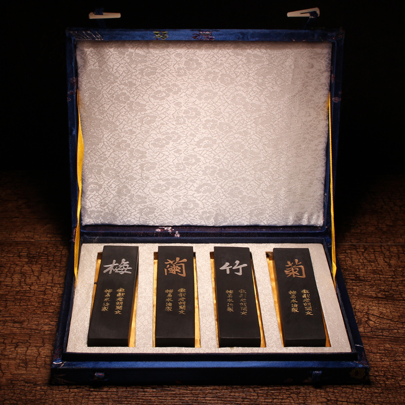 徽歙老胡开文油烟集锦墨 梅兰竹菊 礼品收藏墨条墨锭墨块送礼徽墨