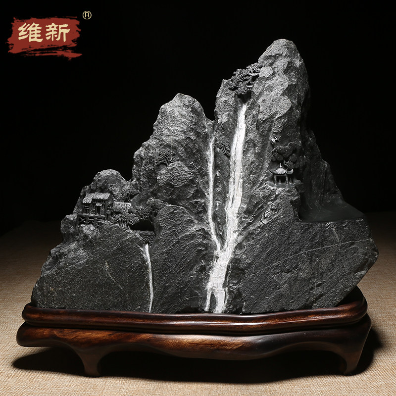 名师作品老坑砚台天然原石歙砚
