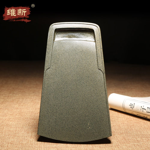 维新匠心非遗名师作品《仿古素池》歙砚原石手工雕刻砚台端砚文房四宝老坑黄鱼籽砚台鱼子砚收藏送礼佳品素砚