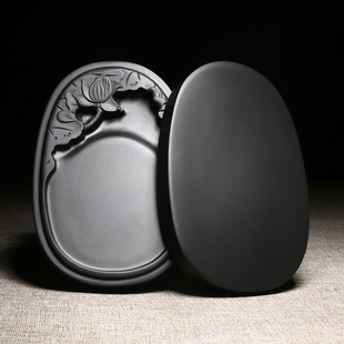 维新 非遗歙砚安徽砚台《江南可采莲》实用带盖砚台可研墨简约储