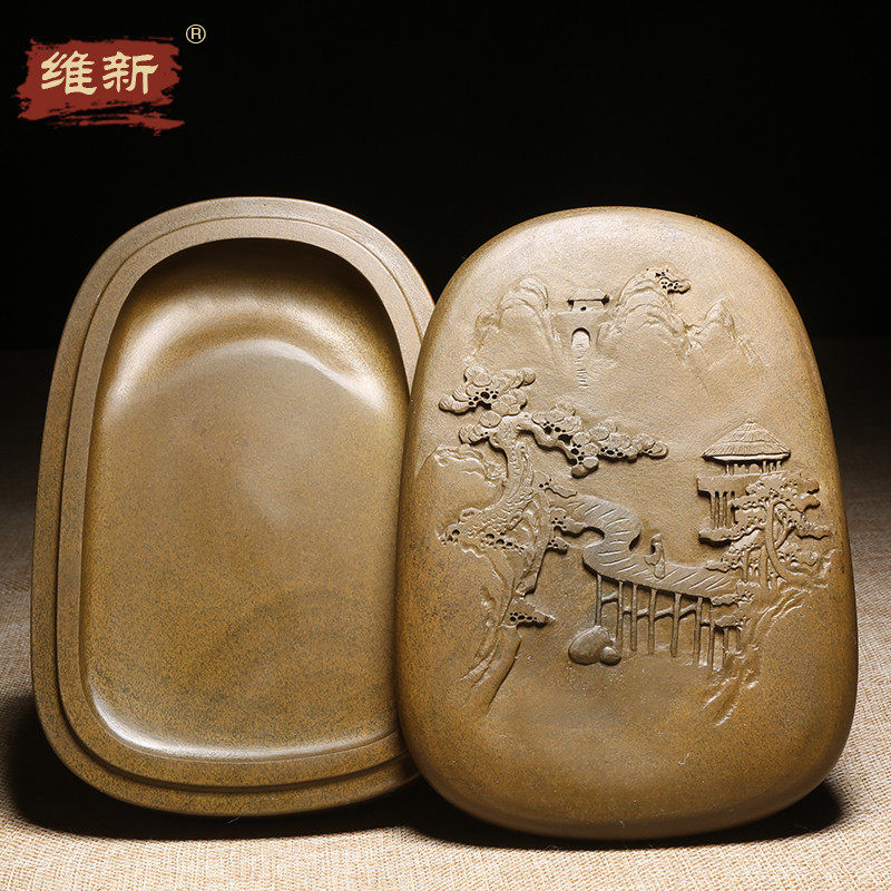 维新非遗歙砚名师作品天然原石