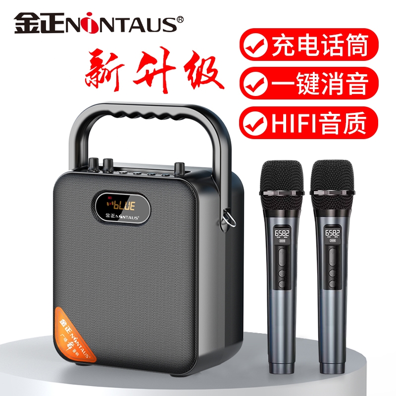 金正 广场舞蓝牙音响户外手提便吹管用携式家用k歌音箱大功率电