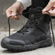 黑色透气陆战靴男特种作训鞋 超轻战术靴防滑特勤靴加绒防寒靴户外