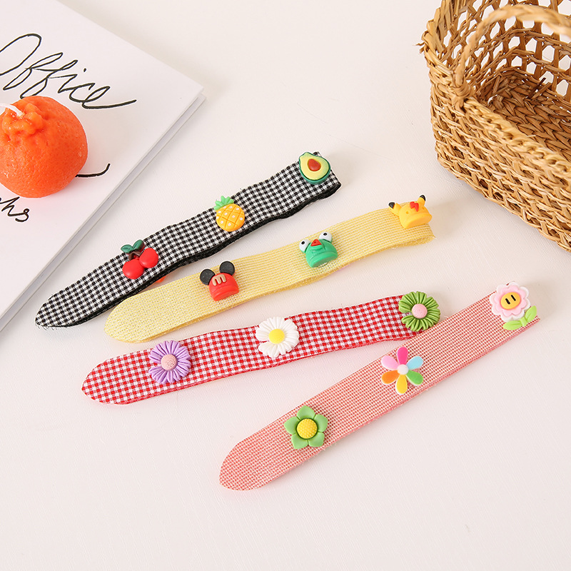 卡通儿童魔术贴发箍发带韩国风小女孩花朵碎发贴头饰压发头箍发饰