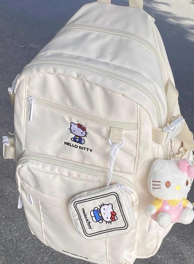 软萌凯蒂猫双肩包2025新款hellokitty学生上课大容量日系复古背包