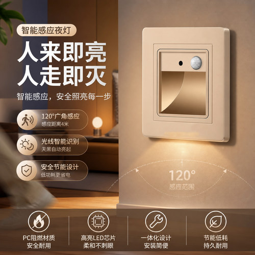 86型LED智能人体感应地脚灯