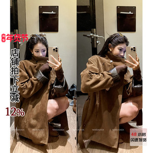 利达 NEW DADADA 【暖阳净白】复古卡其绑带长袖中长款羊绒外套女