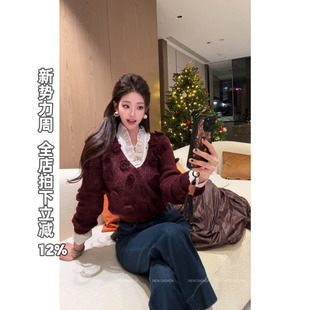 烟熏玫瑰 DADADA 独特漂亮miu系毛衣小个子轻奢高级感 NEW 利达