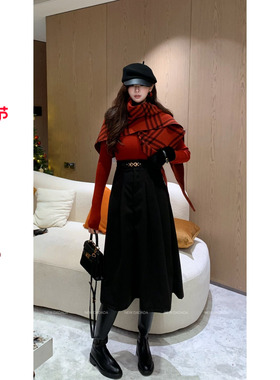 利达 NEW DADADA【金链黑伞裙】气质休闲设计感显瘦半身裙JEM4286