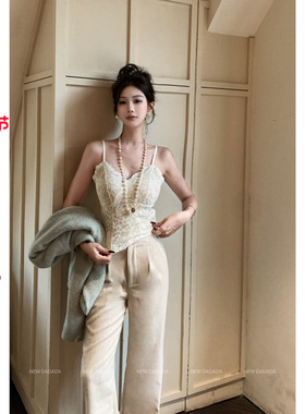 利达 NEW DADADA【利达同款】高级感时尚丝绒背心吊带XAM3707