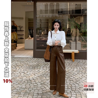 高腰百搭休闲裤女新款时尚潮流