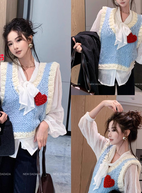 利达 NEW DADADA【风情】时尚休闲修身毛织马甲QGM2277