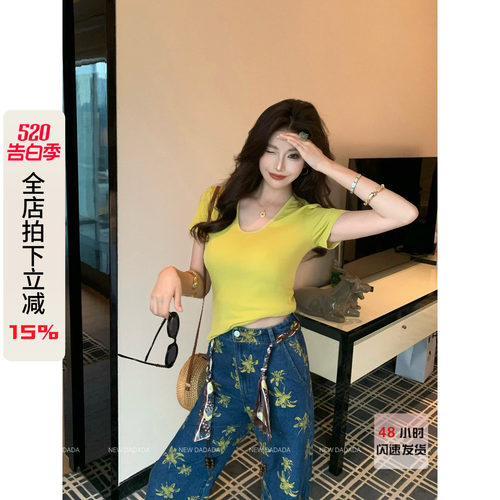简约t恤短袖女修身轻质百搭上衣