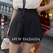 DADADA垂坠感西装 阔腿短裤 夏季 利达NEW 百搭高腰气质显瘦黑色裤 子