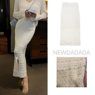 利达NEWDADAD针织半身裙2025春中长款 包臀裙直筒一步毛线裙子 修身