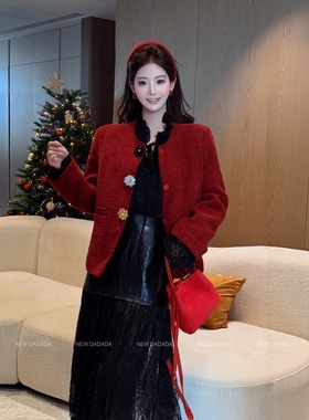 利达NEW DADADA【婉媚娇萌】气质百搭休闲毛呢羽绒服外套YHM4231