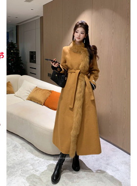 利达NEW DADADA【琥珀毛领】气质百搭休闲毛呢外套QHM4329