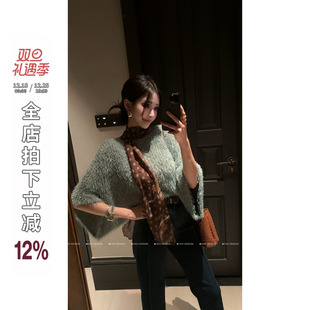 小调清音 DADADA 马海毛绿色毛衣女宽松显瘦套头上衣 NEW 利达