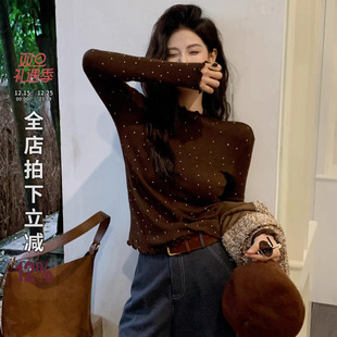 娇声沁甜 DADADA 复古烫钻针织衫 女长袖 显瘦上衣 利达 修身 NEW