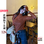 NEW 复古卡其色蕾丝T恤女内搭上衣可外穿打底衫 DADADA 茶白